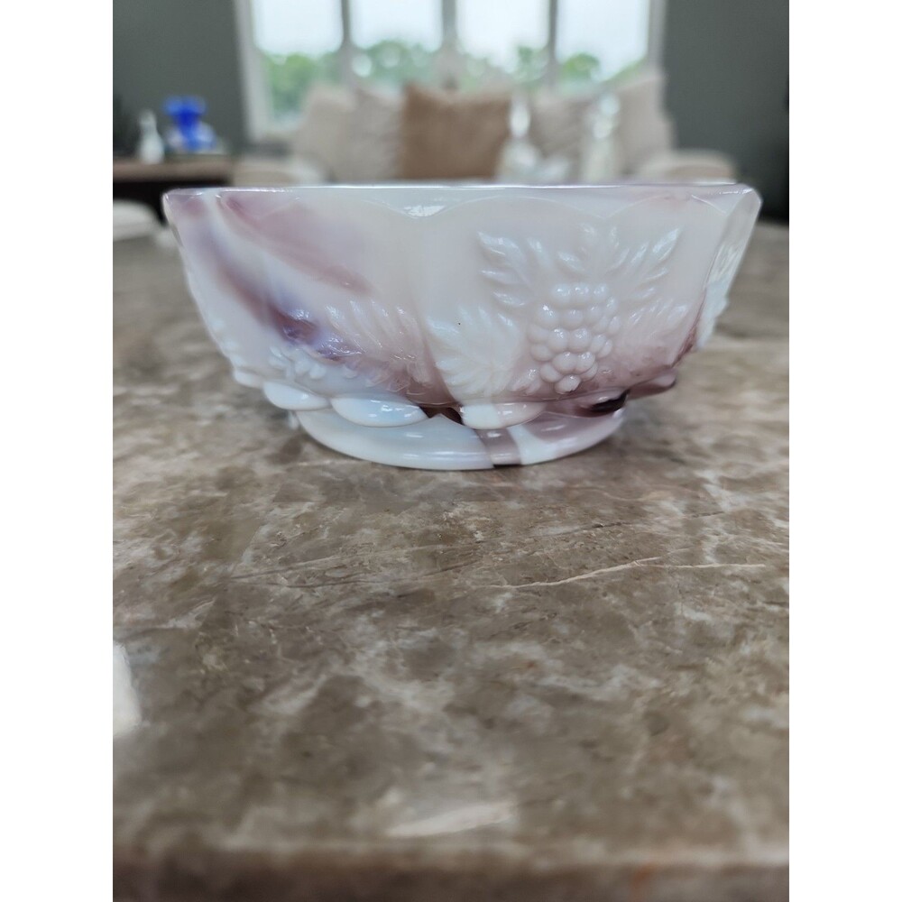 Westmoreland Milk Glass Purple Slag Bowl - Picture 3 of 5
